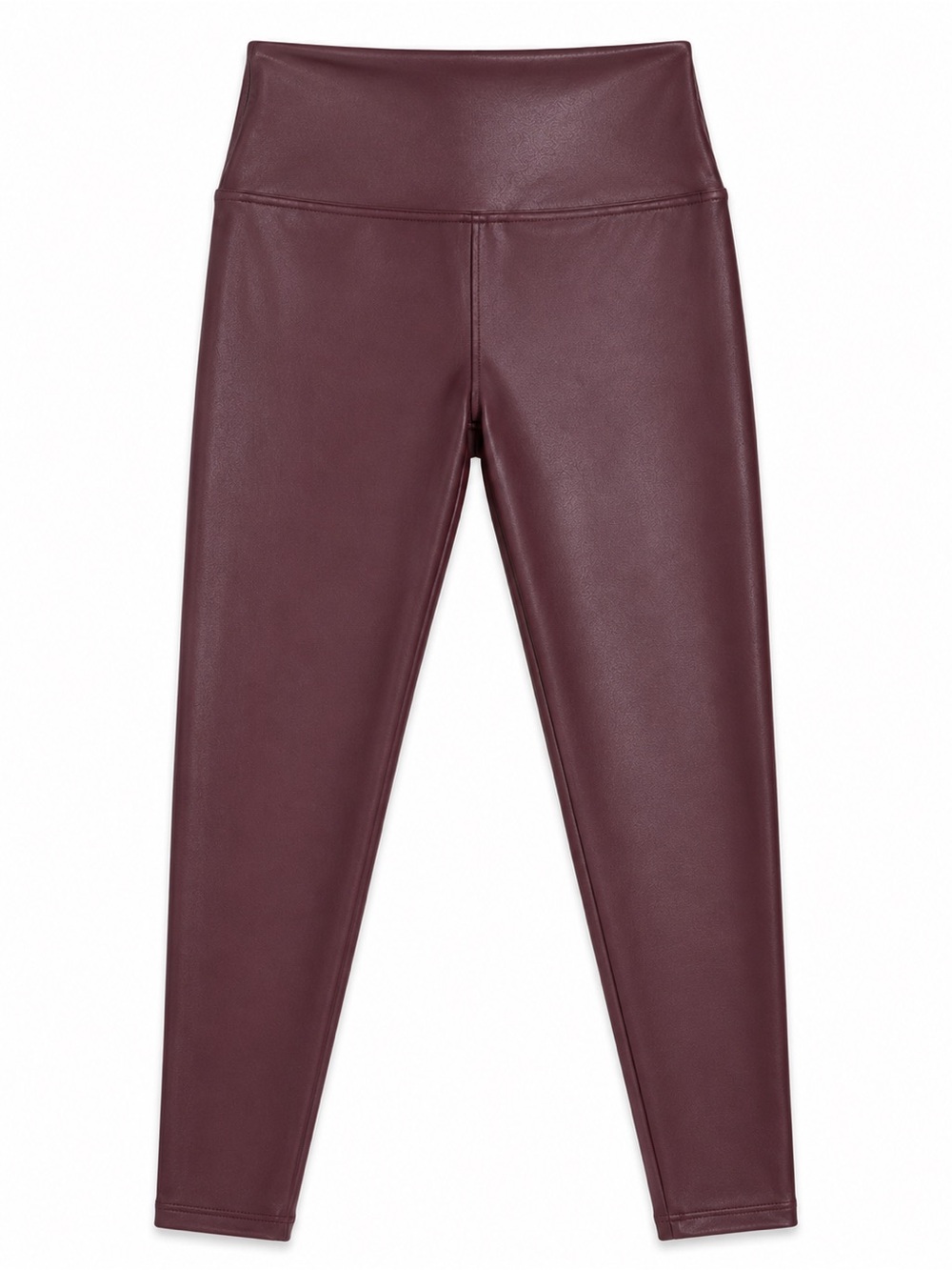 CRZ YOGA Women’s High Waisted Faux Leather Leggings Burgundy Size S (US 4/6)
